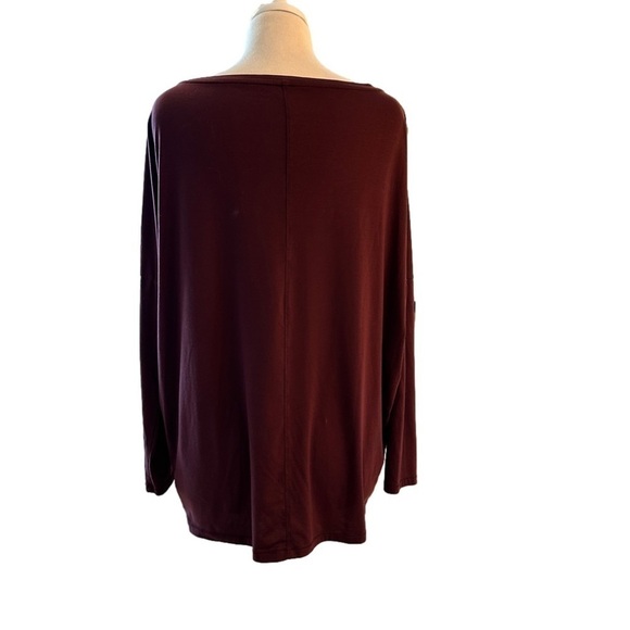 Athleta Maroon Long Sleeve Oversize Top Size M - Picture 2 of 5